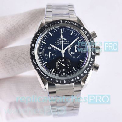 Swiss Replica Omega Speedmaster Moonwatch 42mm Black Stainless Steel